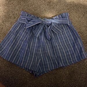 Blue Striped Women's Shorts